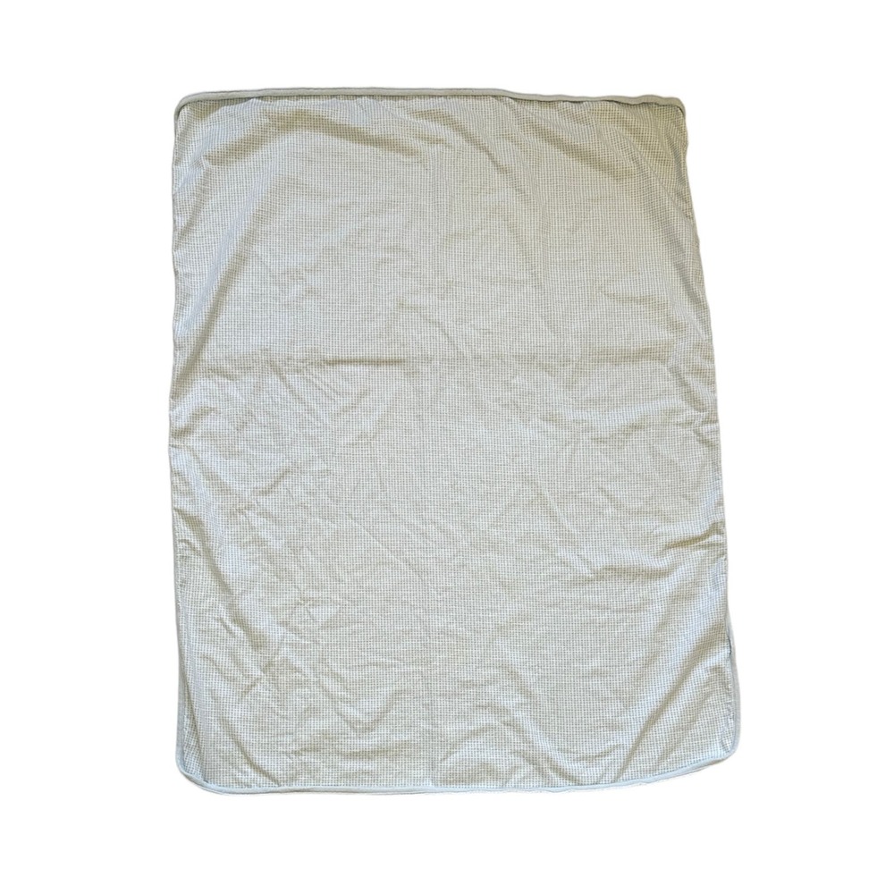 Baby Essentials Blue Stripe Plaid White Blanket Cotton Vtg Infant Swaddle